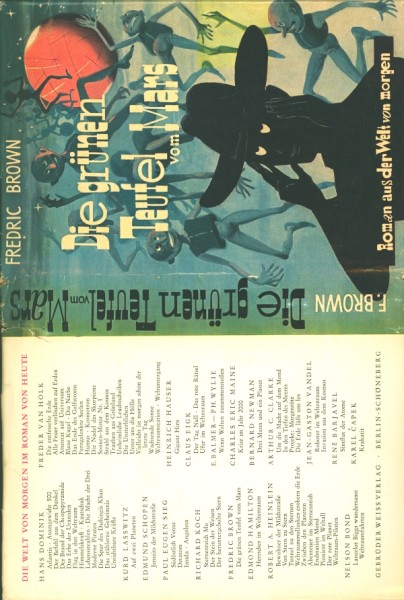 Brown, Fredric Leihbuch SU Grünen Teufel vom Mars (Weiss) nur Schutzumschlag