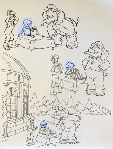 Originalzeichnung (1077) Benjamin Blümchen