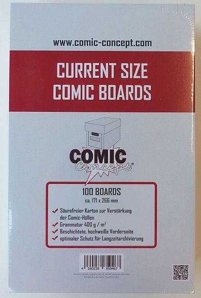 US Comic Concept Current Size Boards per 500