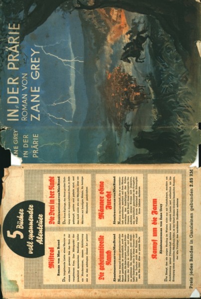 Grey, Zane Leihbuch SU VK In der Prärie (Knaur, Vorkrieg) nur Schutzumschlag