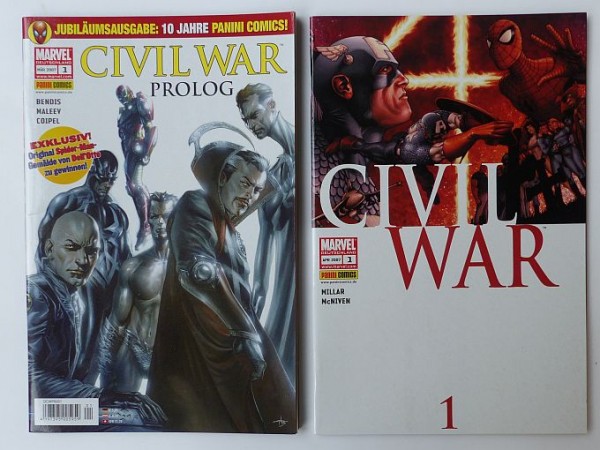Civil War (Panini, Gb.) Nr. 1-7 kpl. + Prolog (Z1)