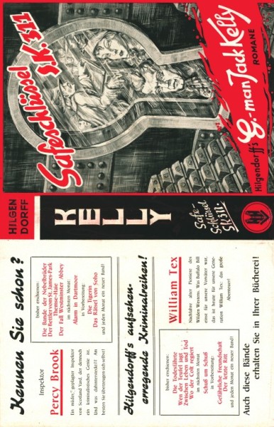 G-Man Jack Kelly Leihbuch SU Safeschlüssel S.K. 311 (Hilgendorff) nur Schutzumschlag