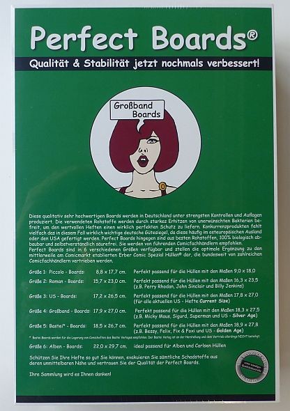 Großband Backing-Boards (Perfect Boards) per 100, (Großband = Heft)