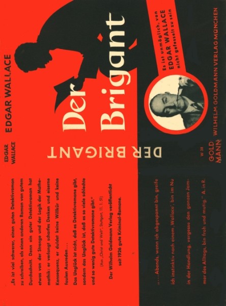 Wallace, Edgar Buch SU Brigant (Goldmann) nur Schutzumschlag