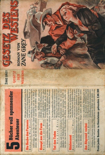 Grey, Zane Leihbuch SU VK Gesetz des Westens (Knaur, Vorkrieg) nur Schutzumschlag