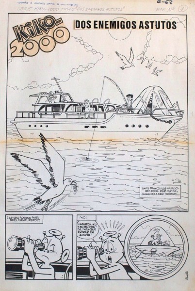 Originalzeichnung (1322) Kiko-2000 8 Seiten zus. ÜF