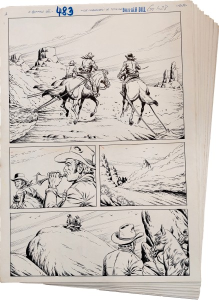 Originalzeichnung (1608) Buffalo Bill 483 27 Seiten zus. ÜF