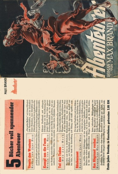 Brand, Max Leihbuch VK SU Abenteurer (Knaur) Vorkrieg nur Schutzumschlag
