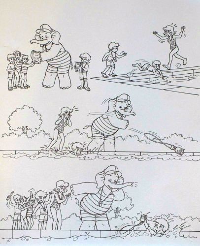 Originalzeichnung (1076) Benjamin Blümchen