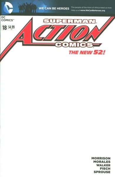 Action Comics (2011) Heroes (Red) Blank Variant Cover 18