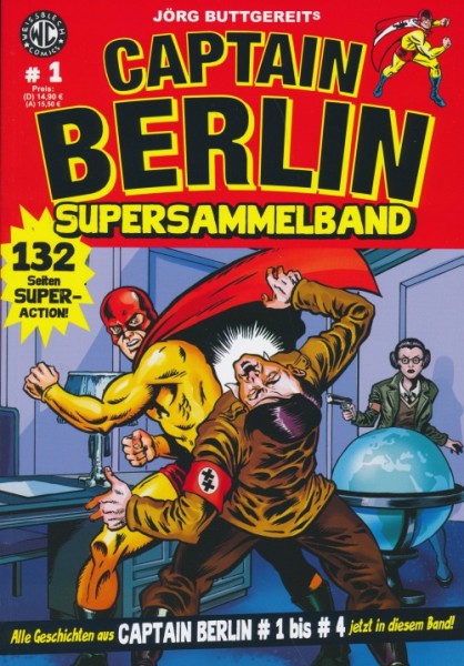 Captain Berlin (Weissblech, Gb.) Nr. 1-15 kpl. (Z1) (Nr. 1-8 in 2 Sammelbänden)