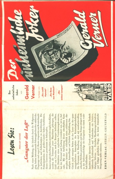 Verner, Gerald Leihbuch SU Unheimliche Joker (Eden) nur Schutzumschlag