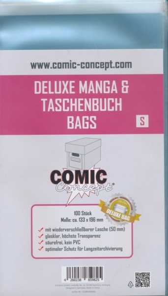 Comic Concept Deluxe Manga & Taschenbuch Bags S mit Lasche - 1000 Stück