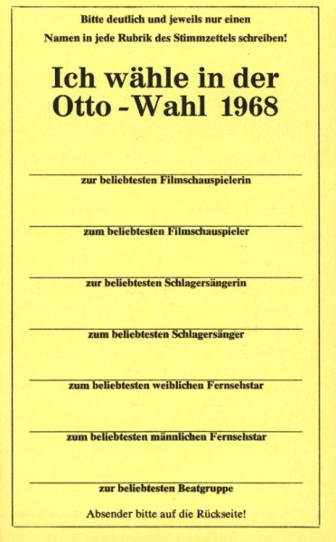 Bravo nur lose Beilage Jahrgang 1969 Otto-Wahl-Karte 1968
