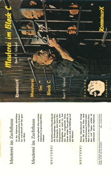 Kommissar X Leihbuch SU Meuterei im Block C (Rekord) nur Schutzumschlag