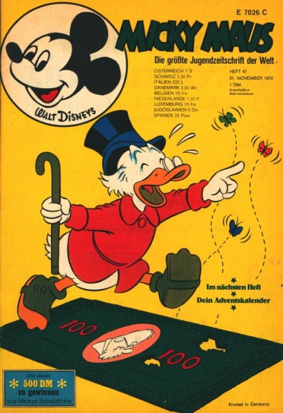Micky Maus mit allen festen Beilagen Jahrgang 1970 (Ehapa, Gb.) aus Nr. 1-52