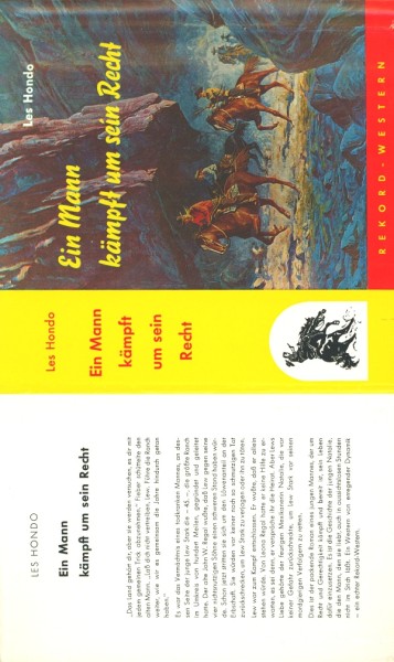 Hondo, Les Leihbuch SU Ein Mann kämpft um sein Recht (Rekord) nur Schutzumschlag