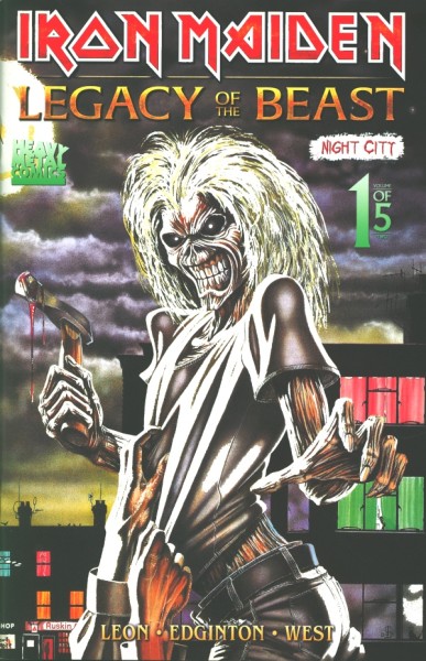 Iron Maiden: Legacy of the Beast: Night City (2019) Glow-in-the-Dark Variant Cover 1