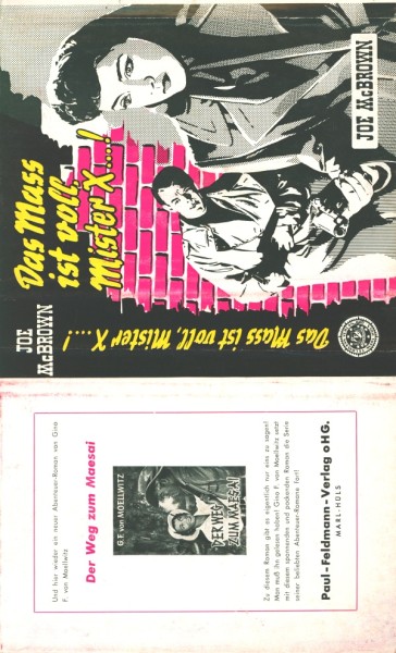 McBrown, Joe Leihbuch SU Mass ist voll, Mister X (Feldmann) nur Schutzumschlag