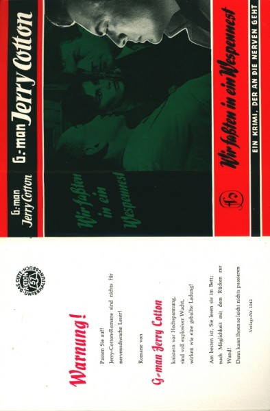 G-Man Jerry Cotton Leihbuch SU Wir fassten in ein Wespennest (Hallberg) nur Schutzumschlag