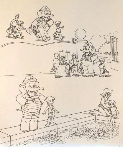 Originalzeichnung (1074) Benjamin Blümchen