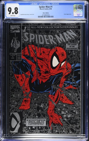 Spider-Man (1990) #1 Silver Variant Cover CGC Graded 9.8