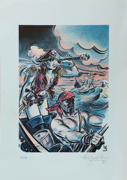 Piratin Print von Chris Scheuer lim. 77/99, signiert