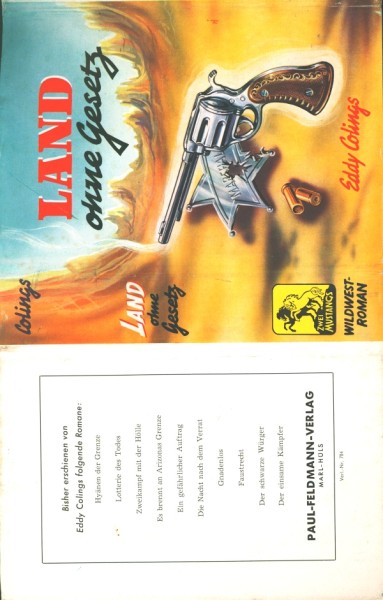 Colings, Eddy Leihbuch SU Land ohne Gesetz (Feldmann) nur Schutzumschlag