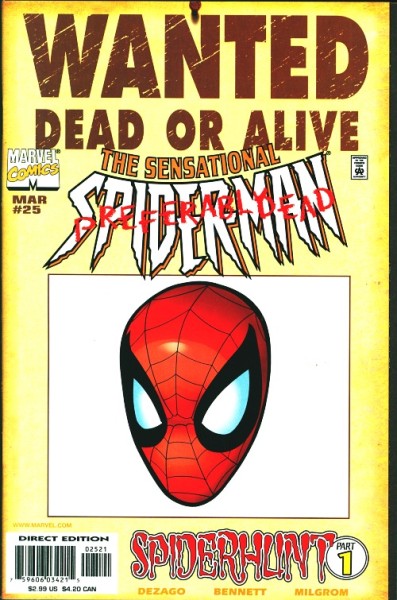 Sensational Spider-Man (1996) Wanted Variant Cover 25
