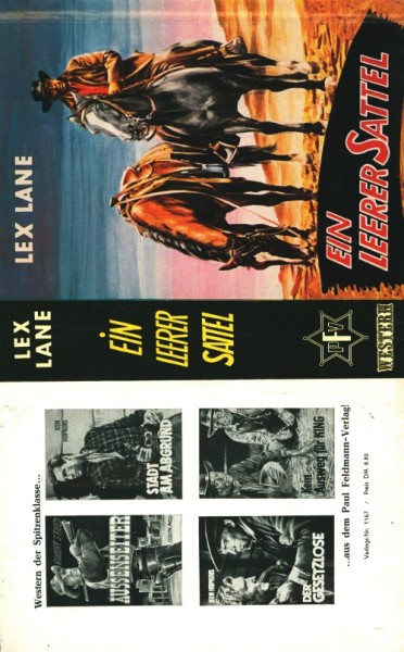 Lane, Lex Leihbuch SU Ein leerer Sattel (Feldmann) nur Schutzumschlag