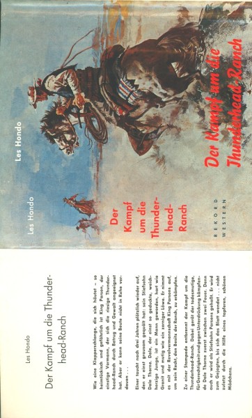 Hondo, Les Leihbuch SU Kampf um die Thunderhead-Ranch (Rekord) nur Schutzumschlag