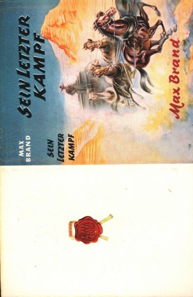 Brand, Max Leihbuch SU Sein letzter Kampf (Awa) nur Schutzumschlag