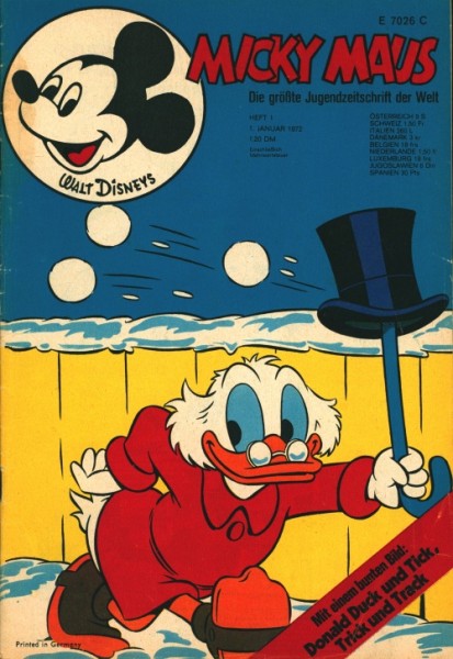 Micky Maus mit allen festen Beilagen Jahrgang 1972 (Ehapa, Gb.) Nr. 1-51