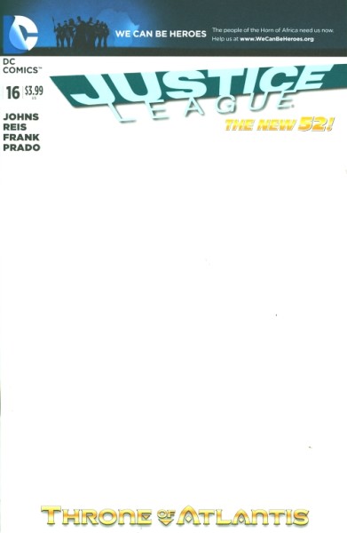 Justice League (2011) Blank Variant Cover 16