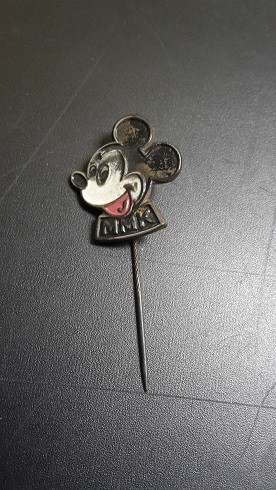 Micky Maus Klubartikel Anstecknadel (Original) Metall kopf groß lange Nadel