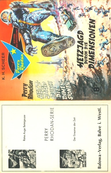 Perry Rhodan Leihbuch SU Hetzjagd durch die Dimensionen (Balowa) nur Schutzumschlag