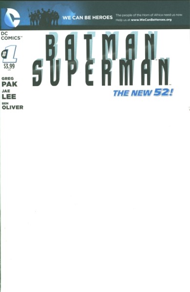 Batman/Superman (2013) Blank Variant Cover 1