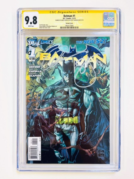 Batman (2011) Nr.1 1:25 Variant Cover CGC Graded 9.8 signed by Greg Capullo & Scott Snyder