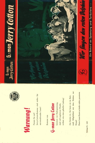 G-Man Jerry Cotton Leihbuch SU Wir fingen den roten Delphin (Hallberg) nur Schutzumschlag