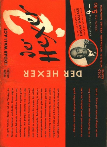 Wallace, Edgar Buch SU Hexer (Goldmann) nur Schutzumschlag