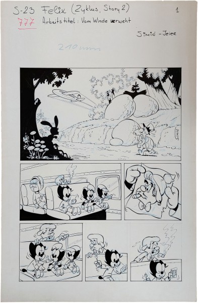 Originalzeichnung (1520) Felix 777 10 Seiten zus. ÜF