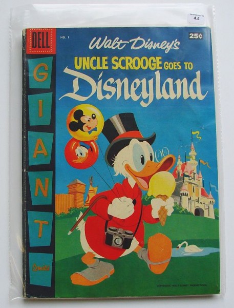 Dell Giant Comics - Uncle Scrooge goes to Disneyland Nr.1 Graded 4.5