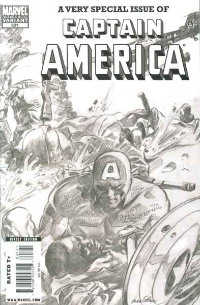 Captain America (2009) Black & White Variant Cover 601