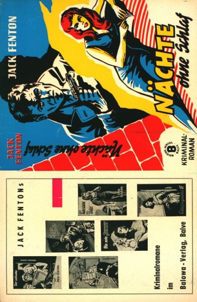 Jack Fenton Leihbuch SU Nächte ohne Schlaf (Balowa) nur Schutzumschlag