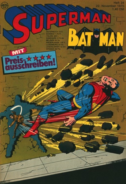Superman (Ehapa, Gb.) Jahrgang 1975 mit Beilage Nr. 9, 24