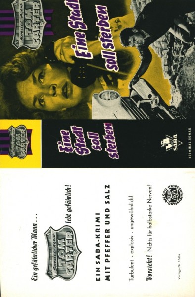 Special Agent Tom Carter Leihbuch SU Eine Stadt soll sterben (Saba) nur Schutzumschlag