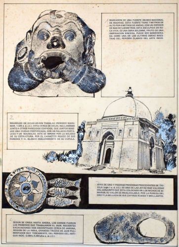 Originalzeichnung (0968) Geheimnisvolles Indien ÜF