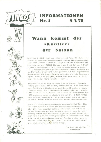 Incos Informationen/Incos Info (Zeitschrift, Kb.) Nr. 1-21
