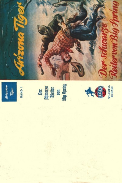 Arizona Tiger Leihbuch SU (Schäfer) Nr. 1 nur Schutzumschlag "Schwarze Reiter von Big Spring"