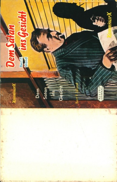 Kommissar X Leihbuch SU Dem Satan ins Gesicht (Rekord) nur Schutzumschlag